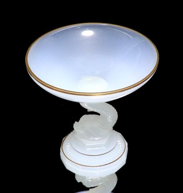 オールド・バカラ 大型 ドルフィン造形 金彩 コンポート オパーリンクリスタル製