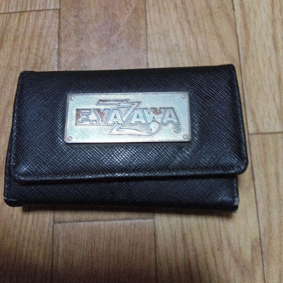 オマケ付き 矢沢永吉 E.YAZAWAロゴ 黒 折りたたみコンパクト ウォレット