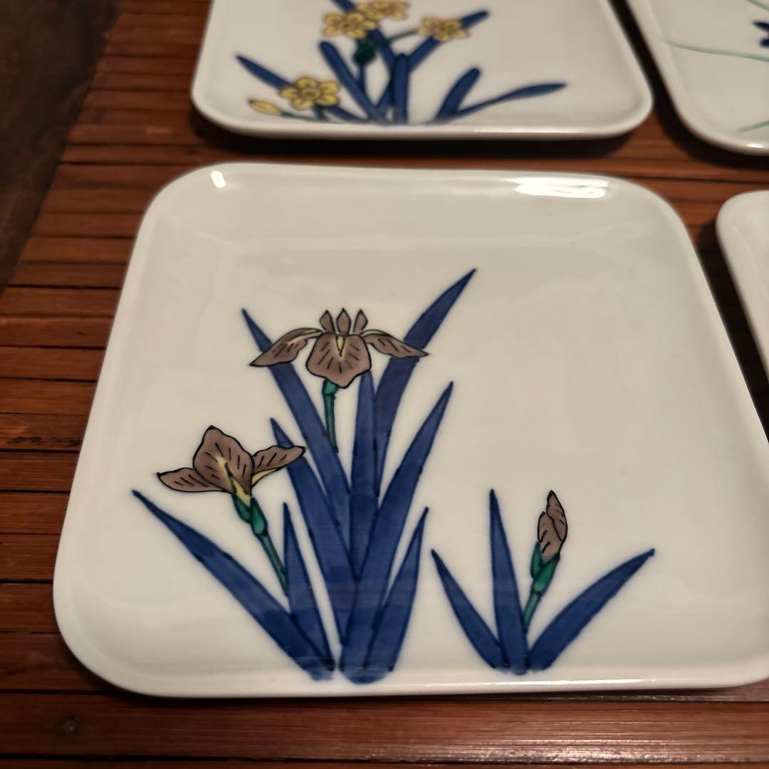 渋草焼芳国舎　角皿大　6枚セット