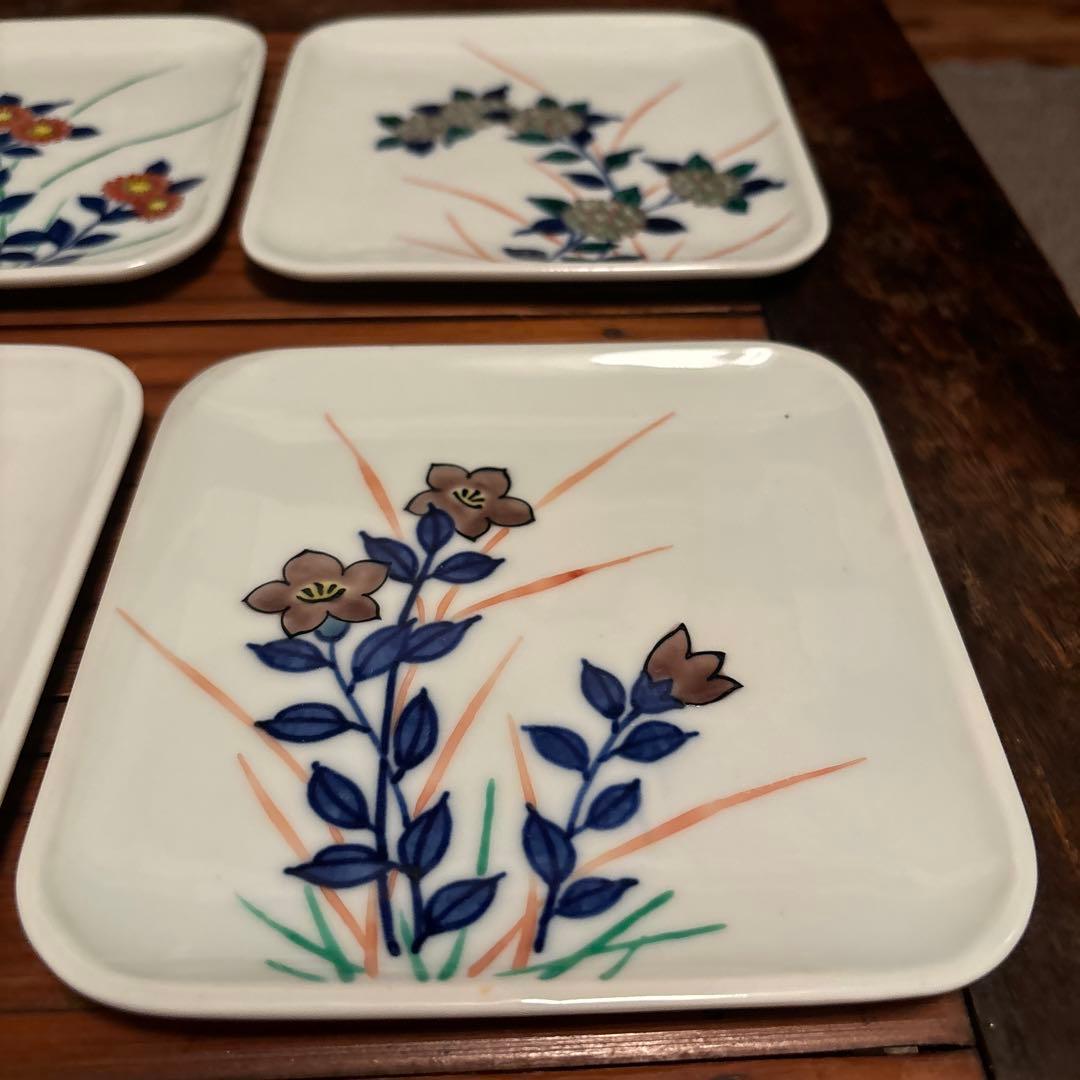 渋草焼芳国舎　角皿大　6枚セット