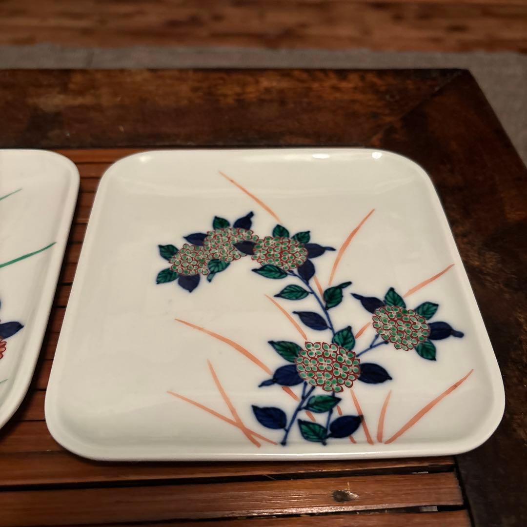 渋草焼芳国舎　角皿大　6枚セット