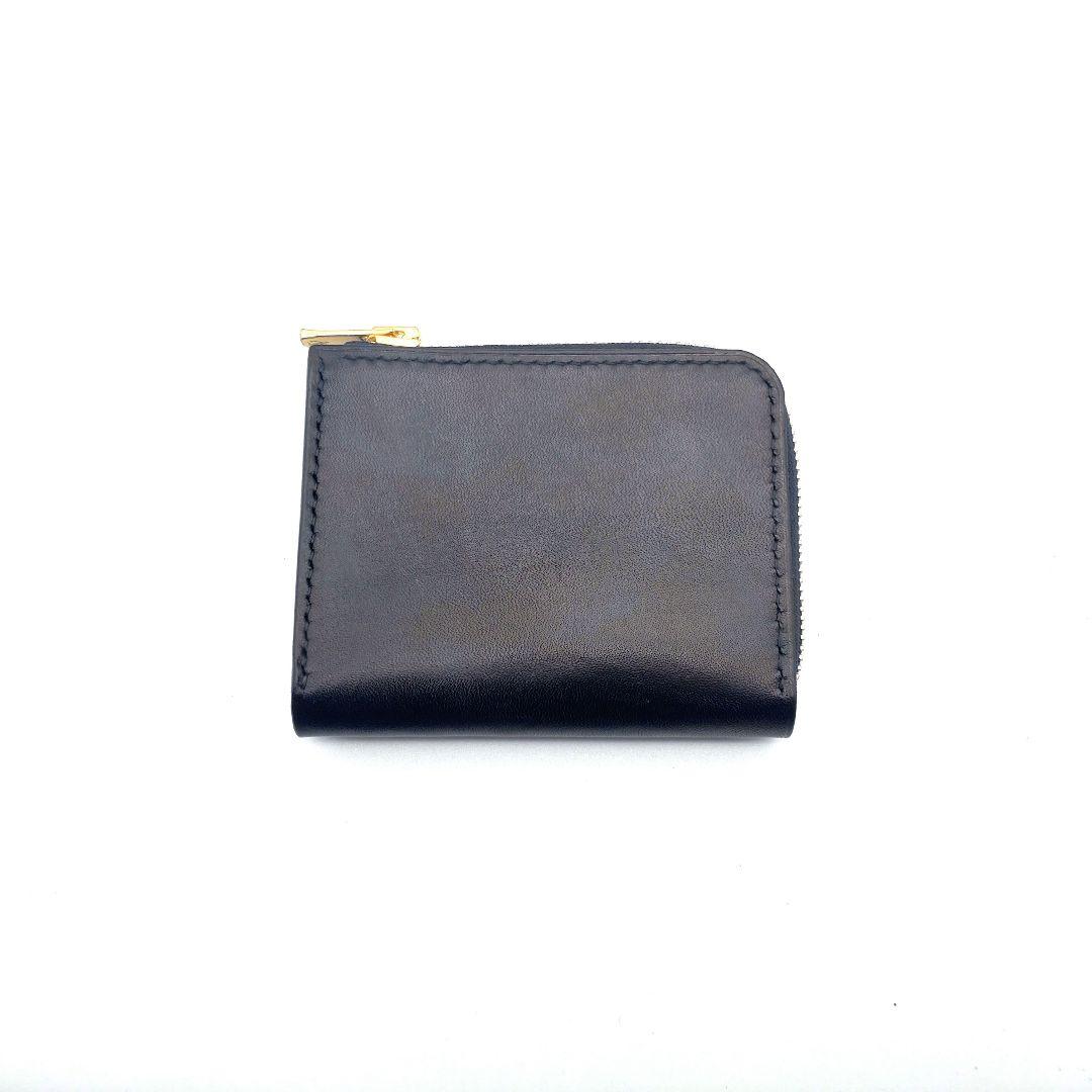 L字ファスナー財布 黒 ブラック 本革 ヌメ革 牛革 ゲンコウ genkoh
