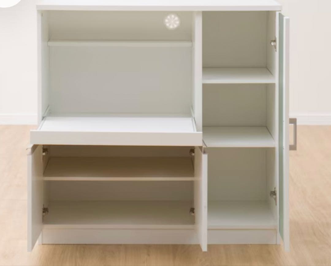 ホワイト レンジボード 幅90cm