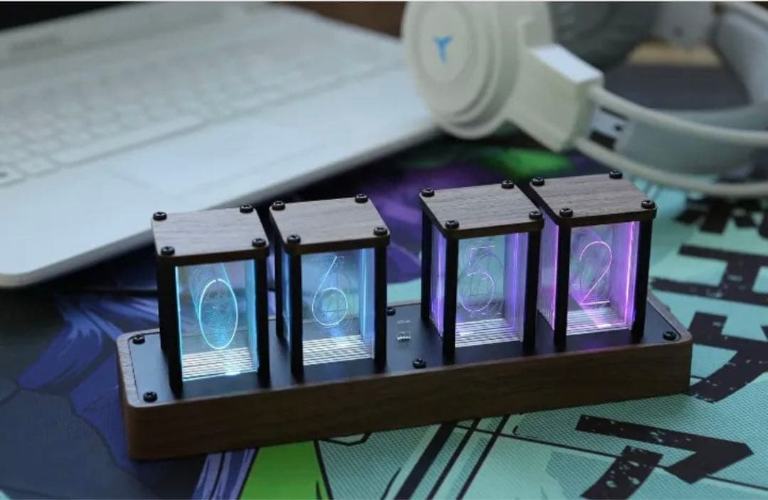 レトロモダン　ニキシー菅　LEDディスプレイ　時計