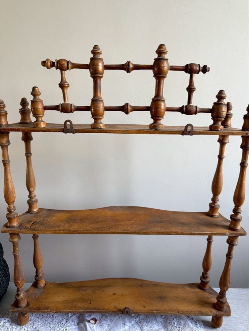 【き46】25 フランスアンティーク　ナポレオンシェルフ　蚤の市