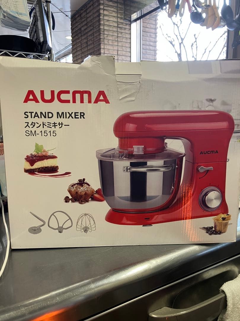 値下げ。AUCMA スタンドミキサー SM-1515 レッド