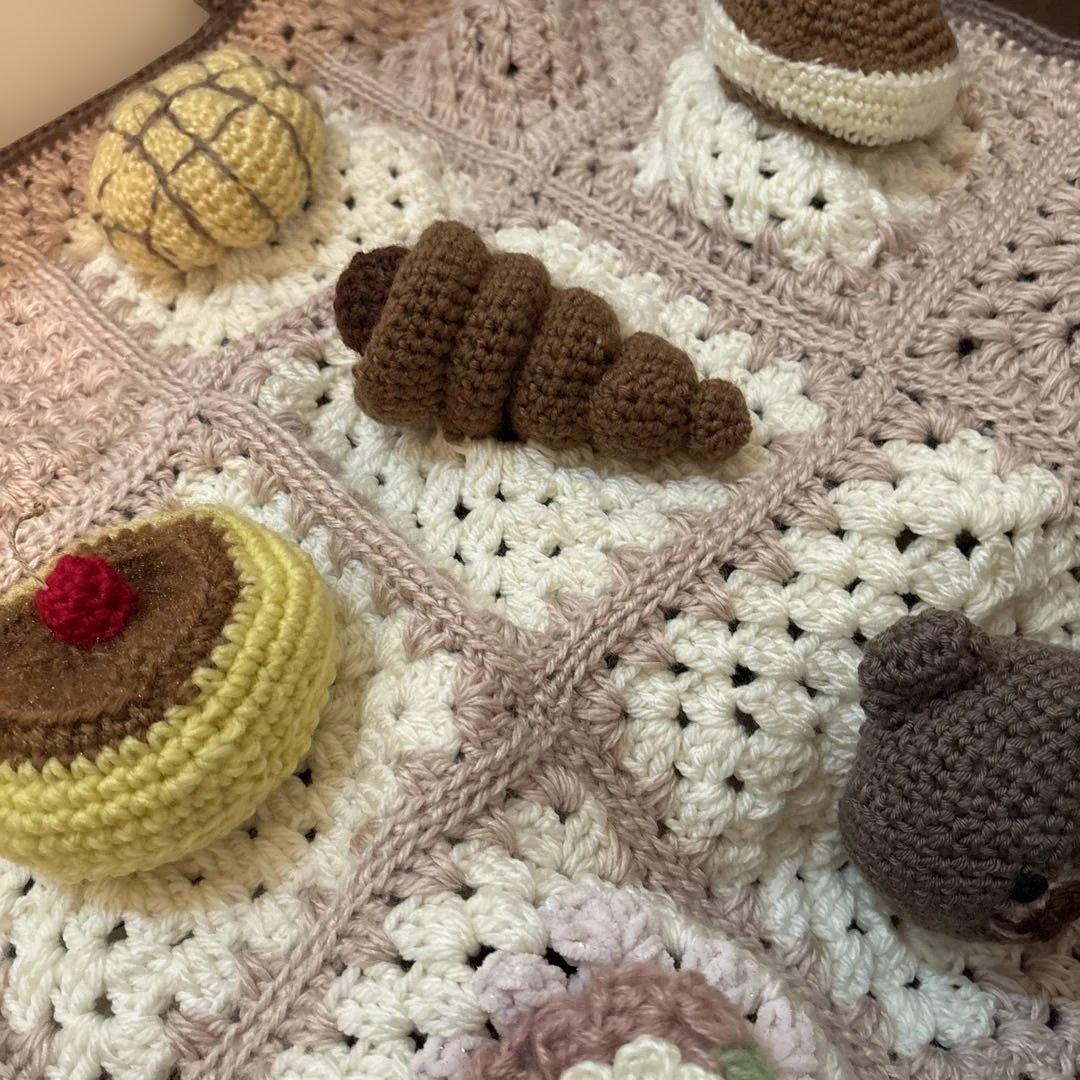 大好きおやつブランケット❤️マルチカバー❤️スイーツ立体モチーフ