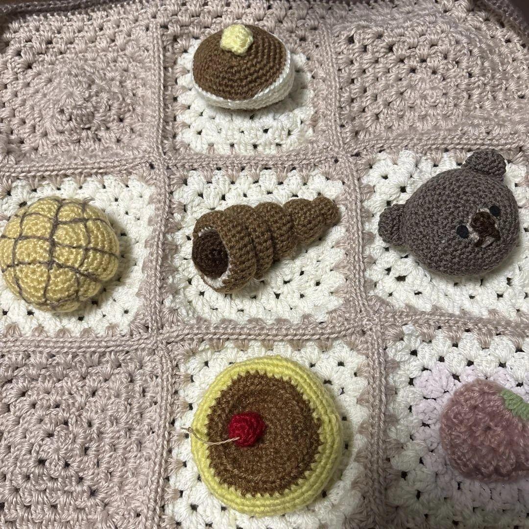 大好きおやつブランケット❤️マルチカバー❤️スイーツ立体モチーフ