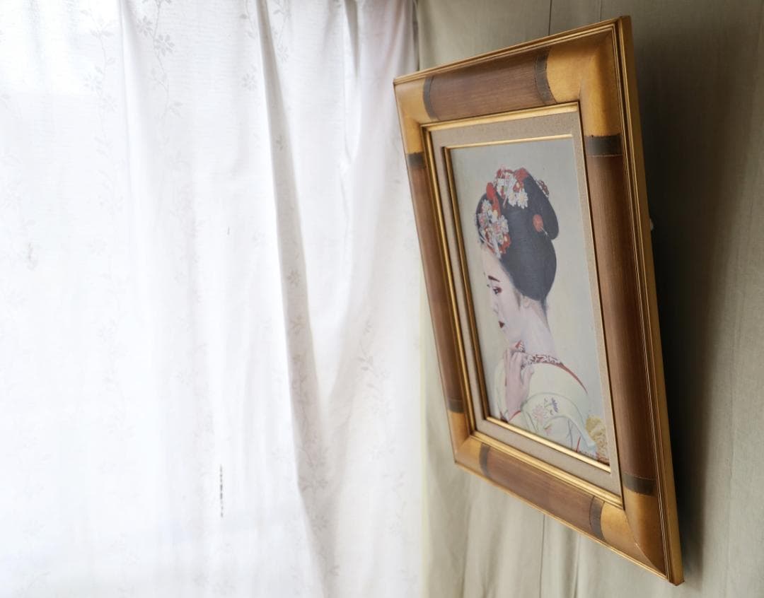 【真作】『をみなえし』 油彩 2020年作 F4 日展作家#舞妓 #祇園 #京都