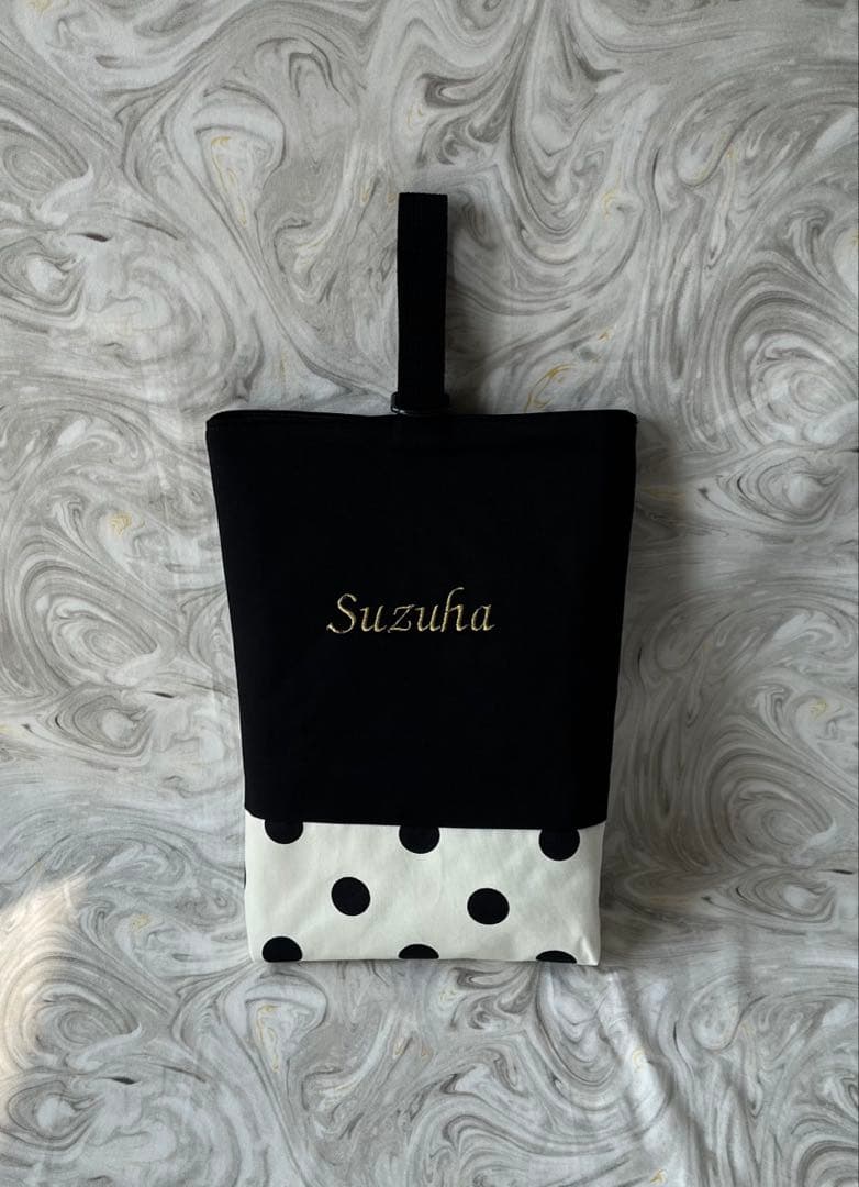 オーダー商品　イニシャル、お名前刺繍入り　ナップサック 上履き入れ☆