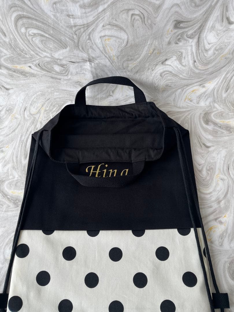 オーダー商品　イニシャル、お名前刺繍入り　ナップサック 上履き入れ☆