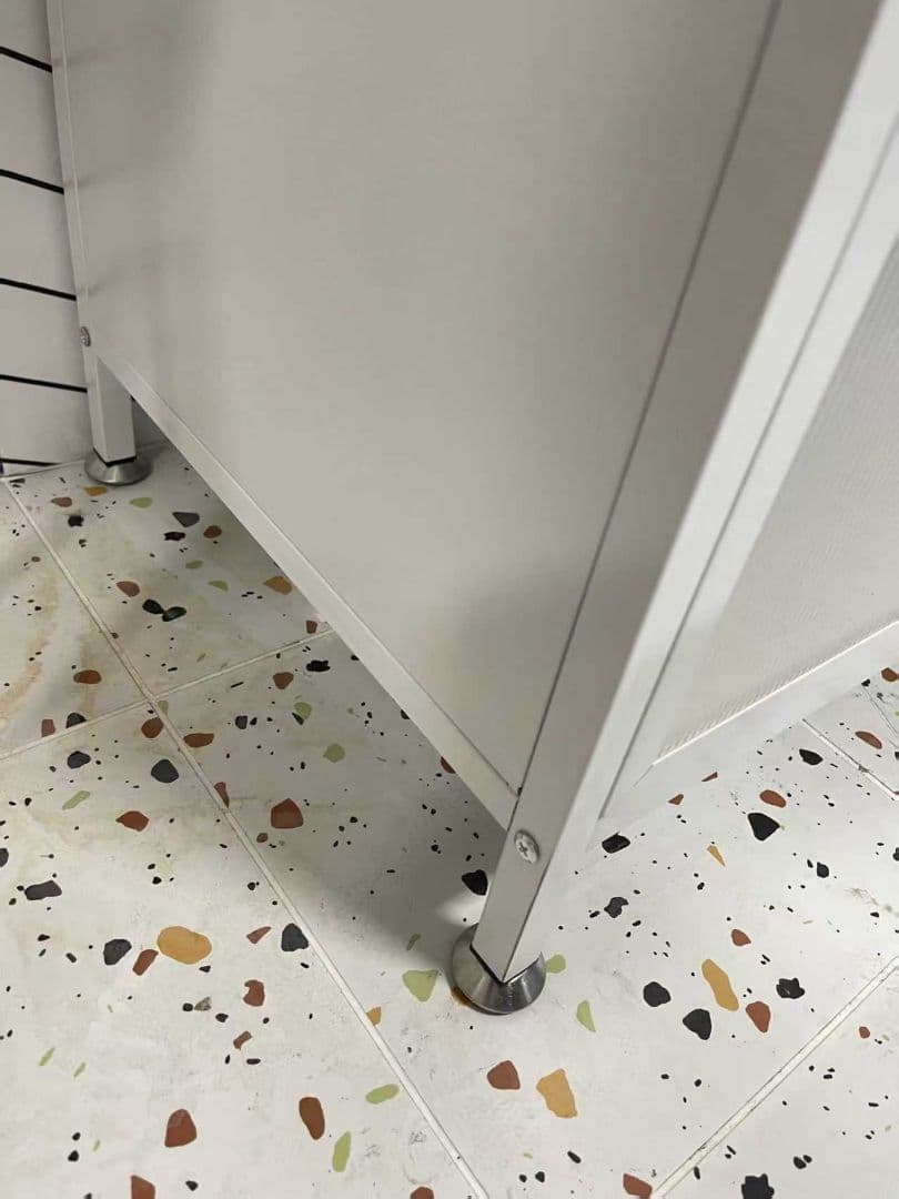 新品 オープンシェルフ 4段 ホワイト 炭素鋼 アクリル扉付 幅120 収納棚