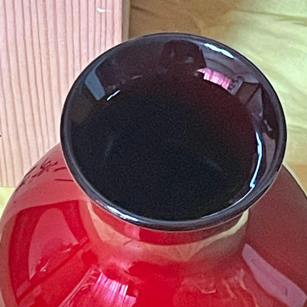 新品未使用　乃りたけ　ノリタケ　辰砂 花瓶　真紅 スタジオコレクション