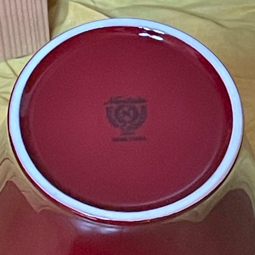 新品未使用　乃りたけ　ノリタケ　辰砂 花瓶　真紅 スタジオコレクション