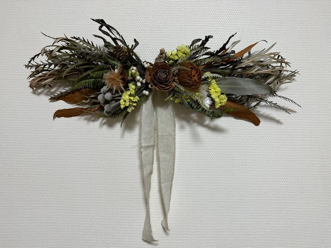 ナチュラルドライフラワーリース