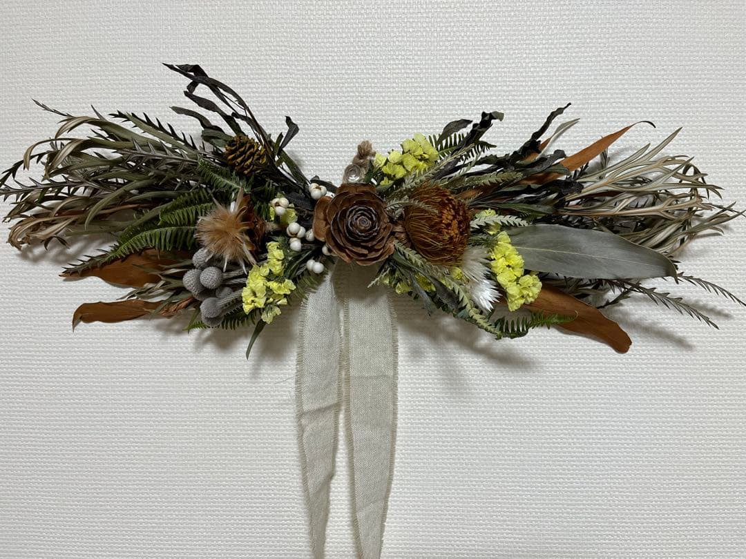 ナチュラルドライフラワーリース