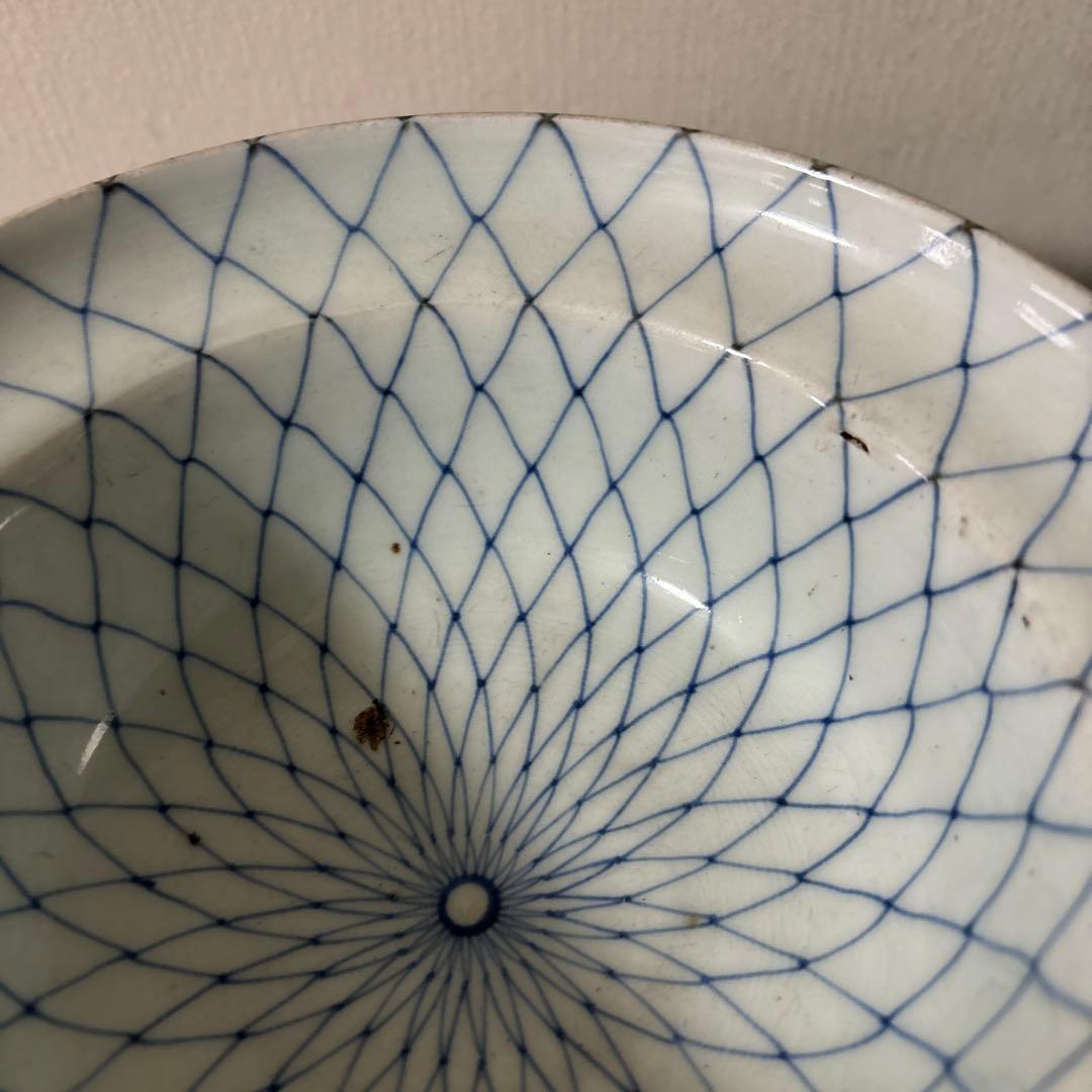 古伊万里網目文　染付鉢1点　江戸時代　骨董　アンティーク　白磁　検:李朝
