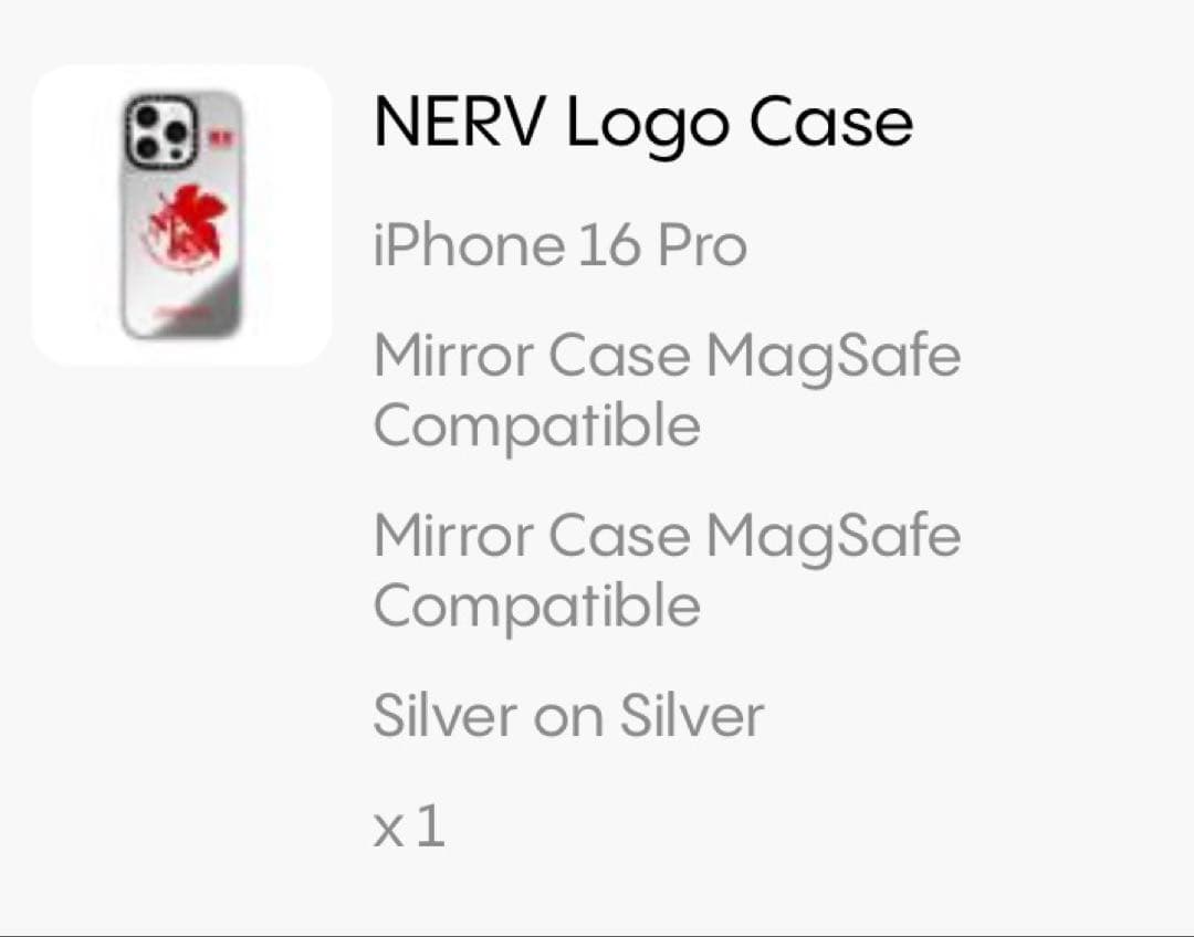 CASETiFY×エヴァンゲリオン iPhone16Proスマホケース　正規品