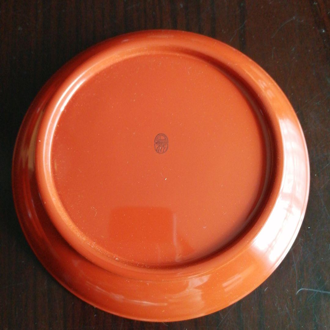 平安象彦　朱塗銘々皿　5枚　14cm