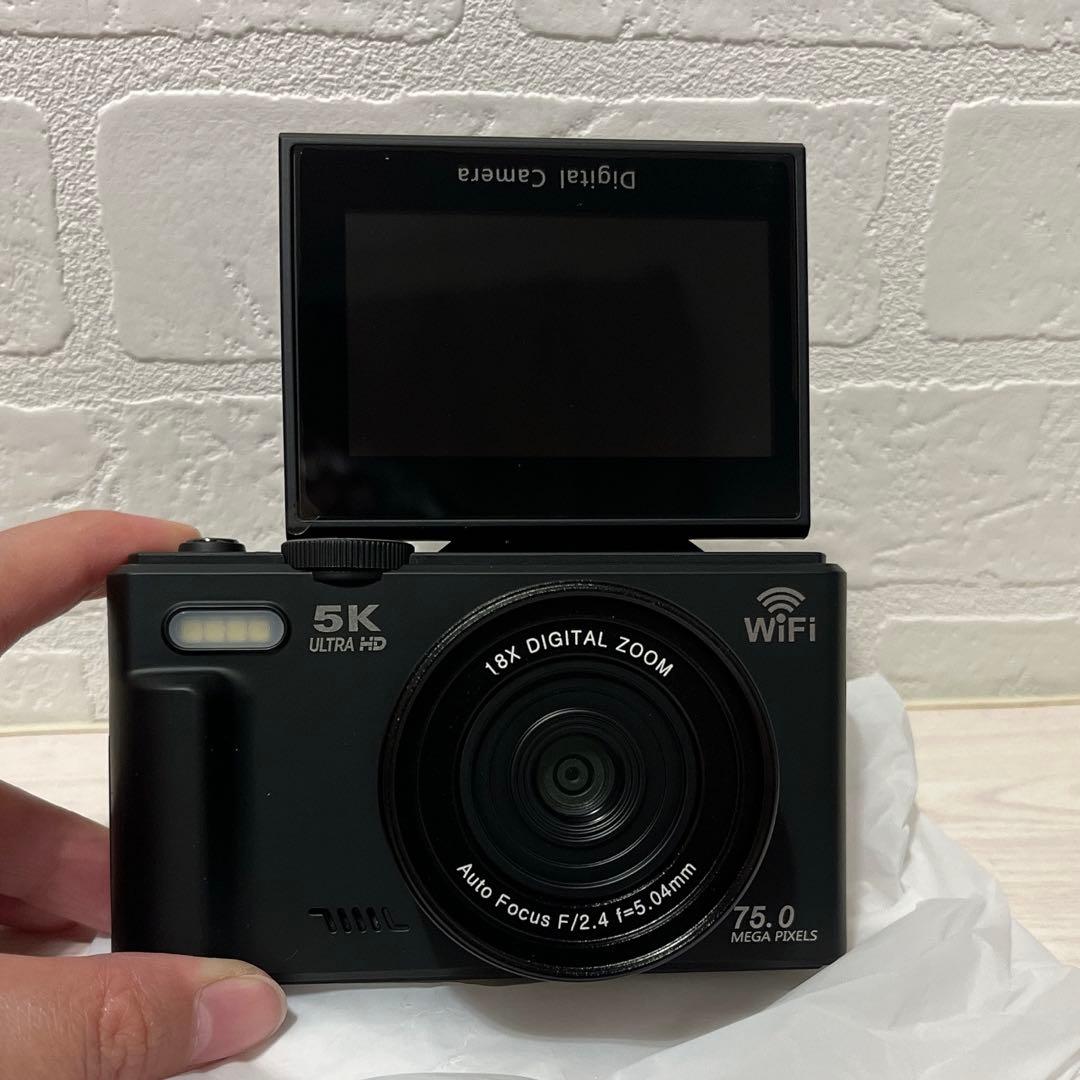 デジタルカメラ 5K 7500万画素 WiFi機能 ディスプレイ マイクロSD付
