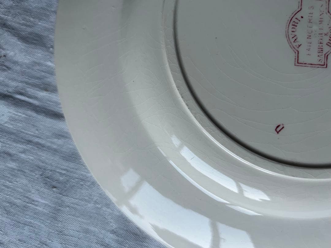 【大きめ】　プレート　小鳥　桜　sarreguemines favori