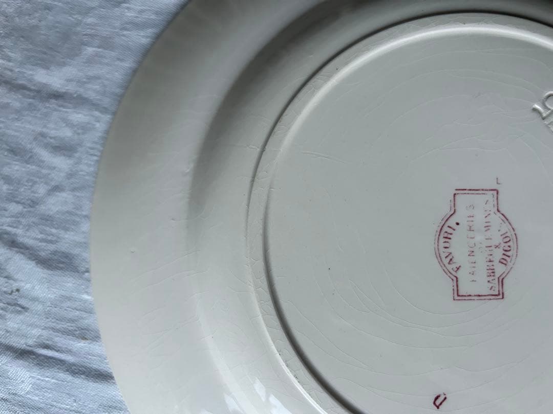 【大きめ】　プレート　小鳥　桜　sarreguemines favori