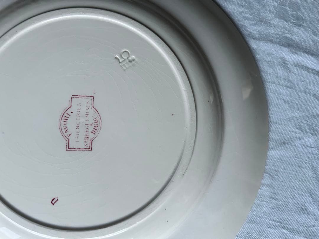 【大きめ】　プレート　小鳥　桜　sarreguemines favori