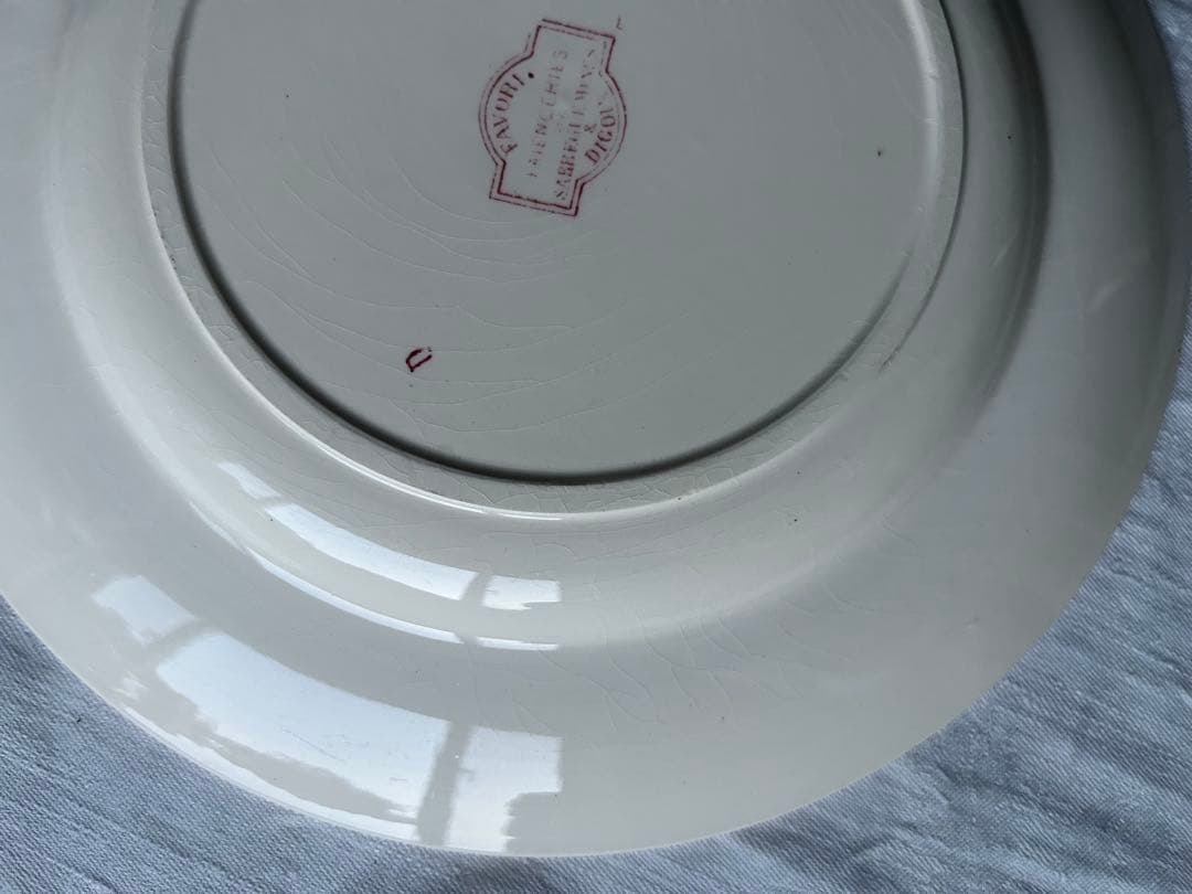 【大きめ】　プレート　小鳥　桜　sarreguemines favori