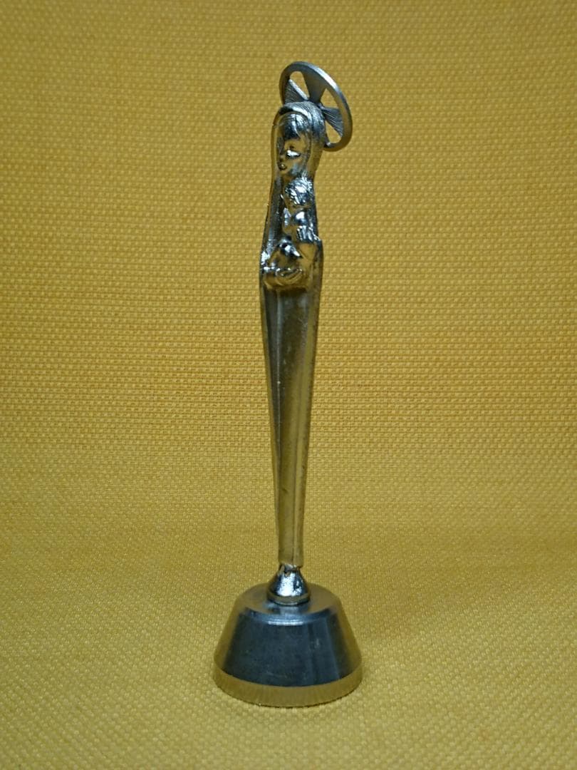 【美品】宗教美術　マリア　イエス　キリスト　金属　置物　工芸品　美術品A2897