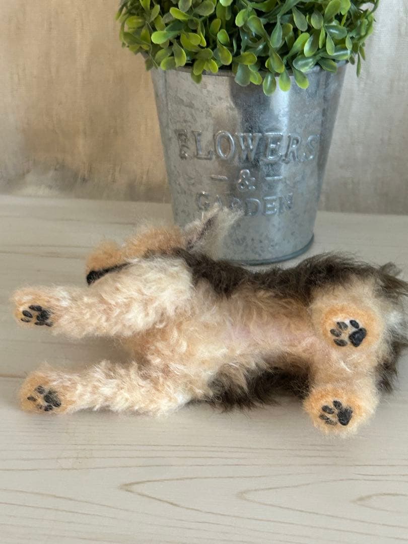 羊毛フェルト　ハンドメイド　犬　ヨークシャテリア　ビヨ〜ン！