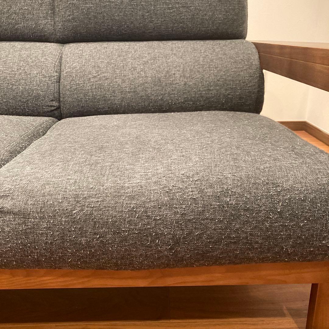 ソファNC779 2人掛け ブラック/ウォールナット