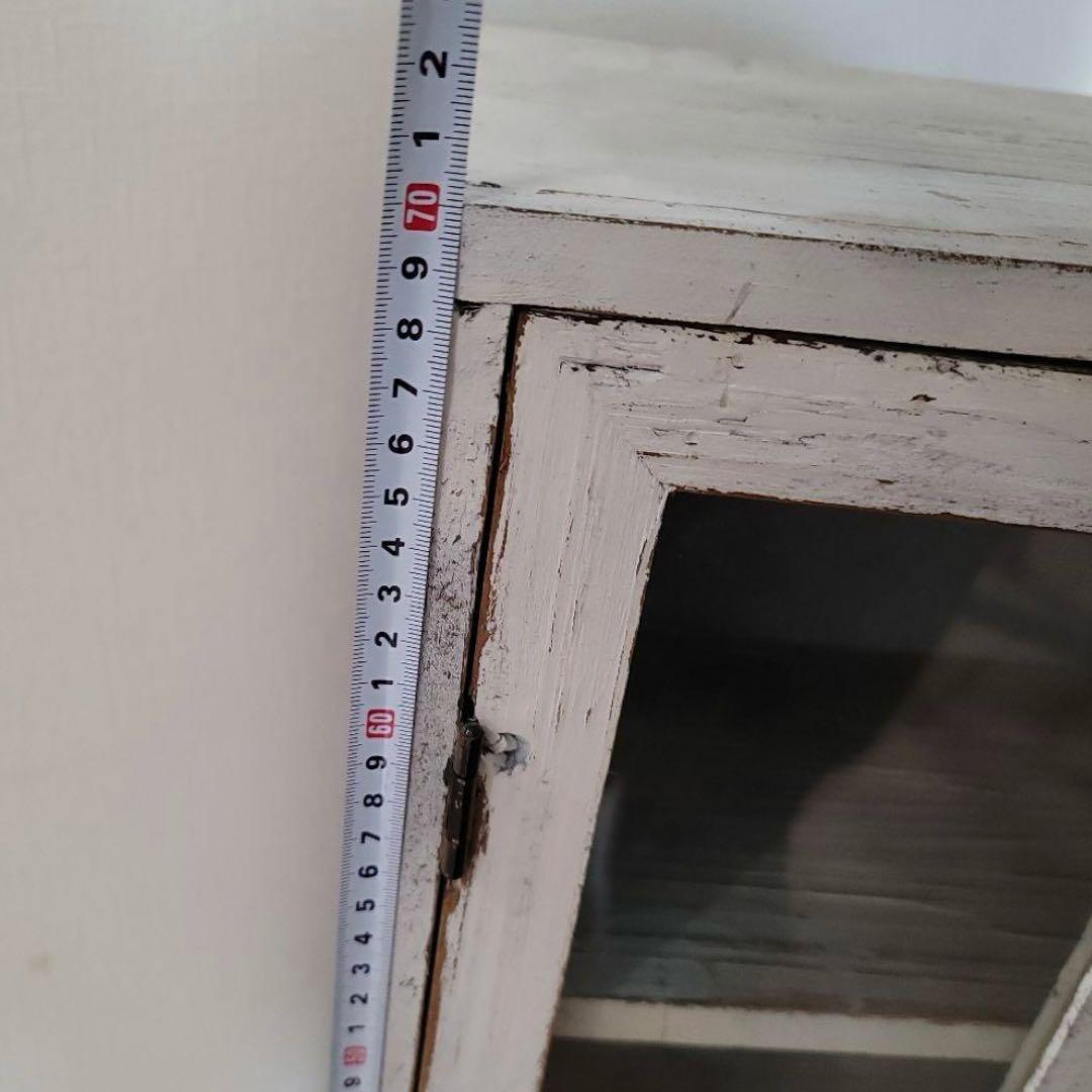 キャビネット　フレンチ　ヴィンテージ　アンティーク　ガラス　棚　飾り棚　シャビー