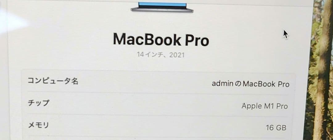 MacBook本体 Apple MacBook Pro M1 14inch