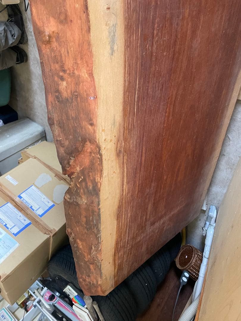 値下げ　一枚板　テーブル　天板の板のみ　キズ汚れ多数　倉庫保管で状態良くないです