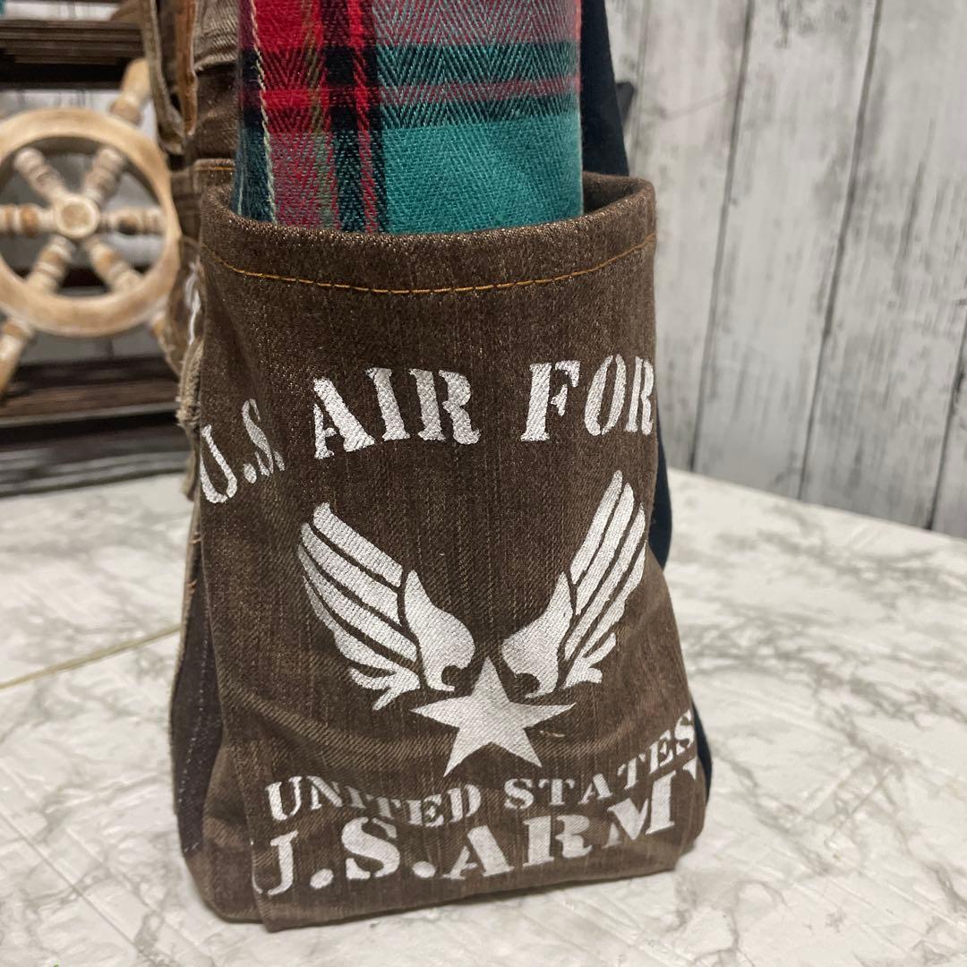 No.535 デニムリメイクバッグ　キャットインディアン