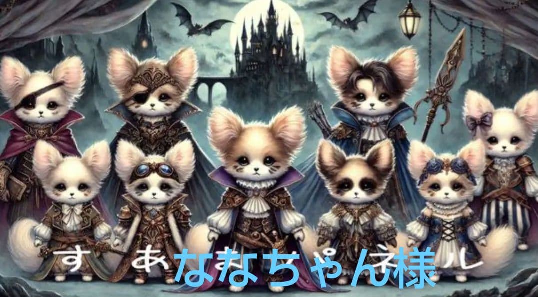 ★オーダーページ★横長ハンカチ　ゴシックゲーム風　ワンコ柄7/21