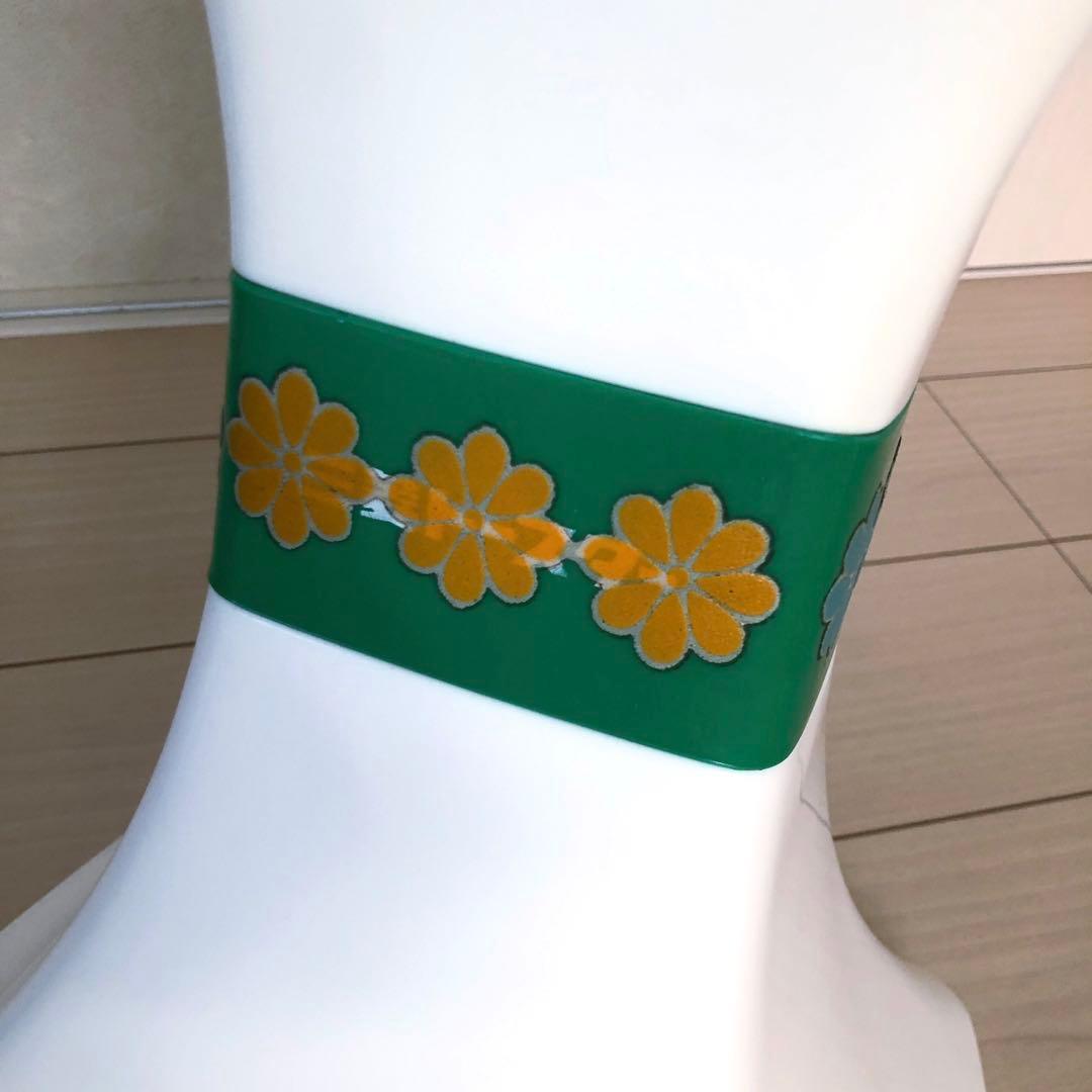 レトロポップ プラスチックスツール 角型 昭和 ビンテージ 緑白