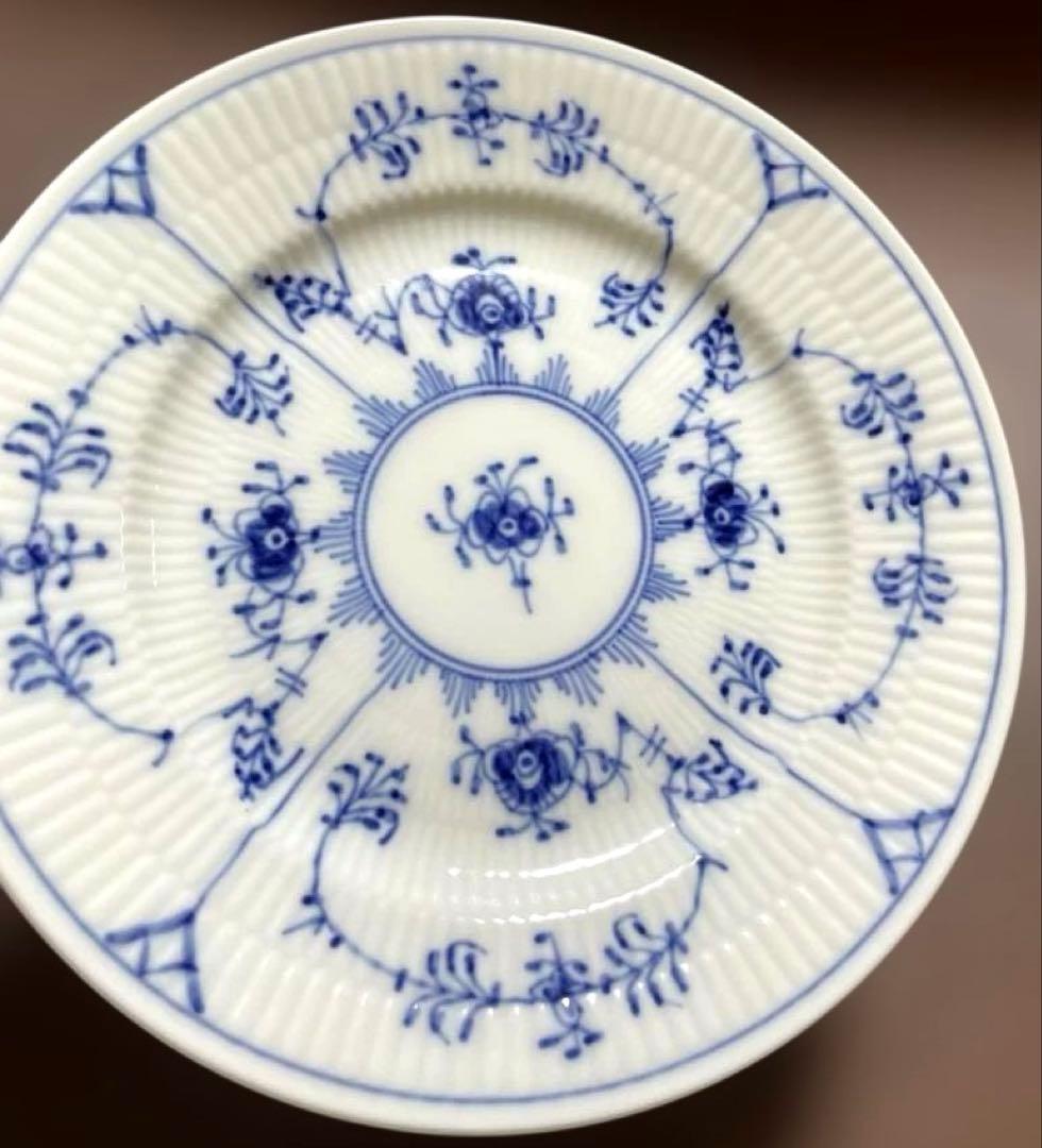 ロイヤルコペンハーゲンブルーフルーテッドプレインプレート17cm未使用美品