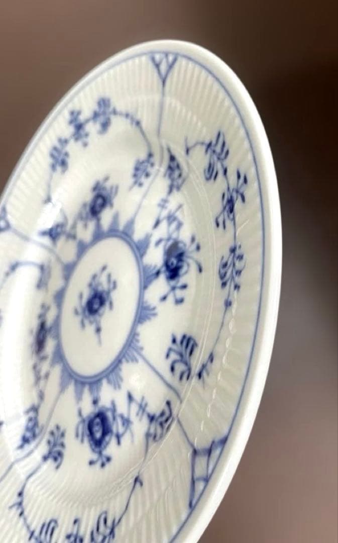 ロイヤルコペンハーゲンブルーフルーテッドプレインプレート17cm未使用美品