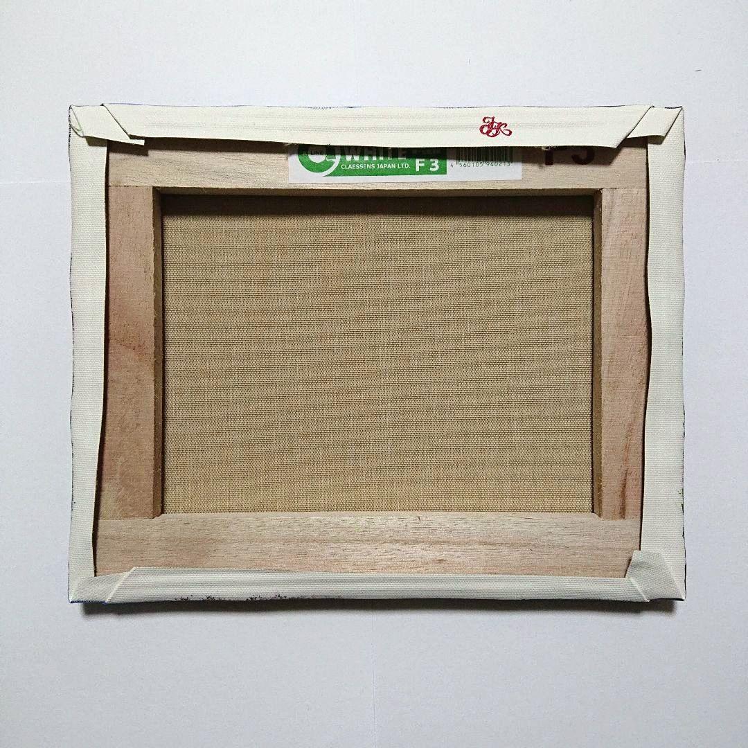 【月夜の藤】アクリル画 F3 風景画 絵画