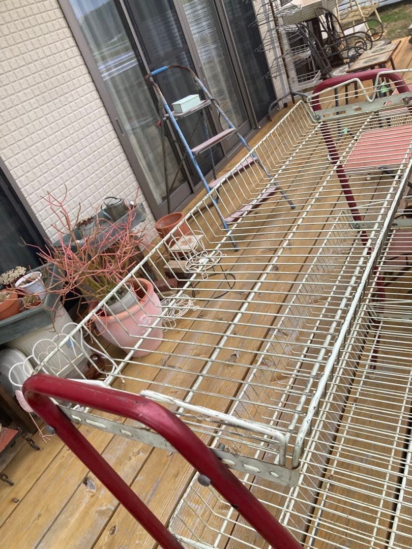 昭和レトロ　ワイヤーラック3段仕様　店舗什器　ガーデニング　雛壇タイプ⑦