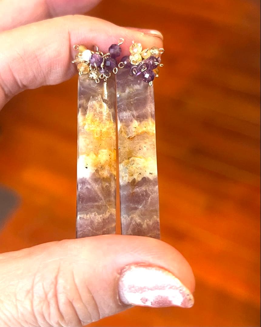 cocoです。14kgf アメジストのロングピアス