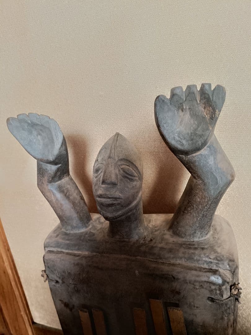 コンゴ 民族楽器 サンザ Mbira 木彫り彫刻 約70cm 民族美術