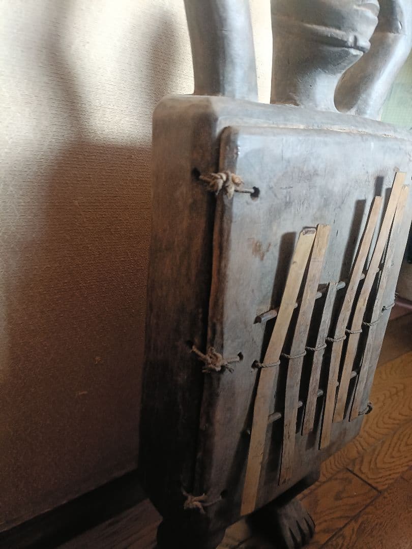 コンゴ 民族楽器 サンザ Mbira 木彫り彫刻 約70cm 民族美術