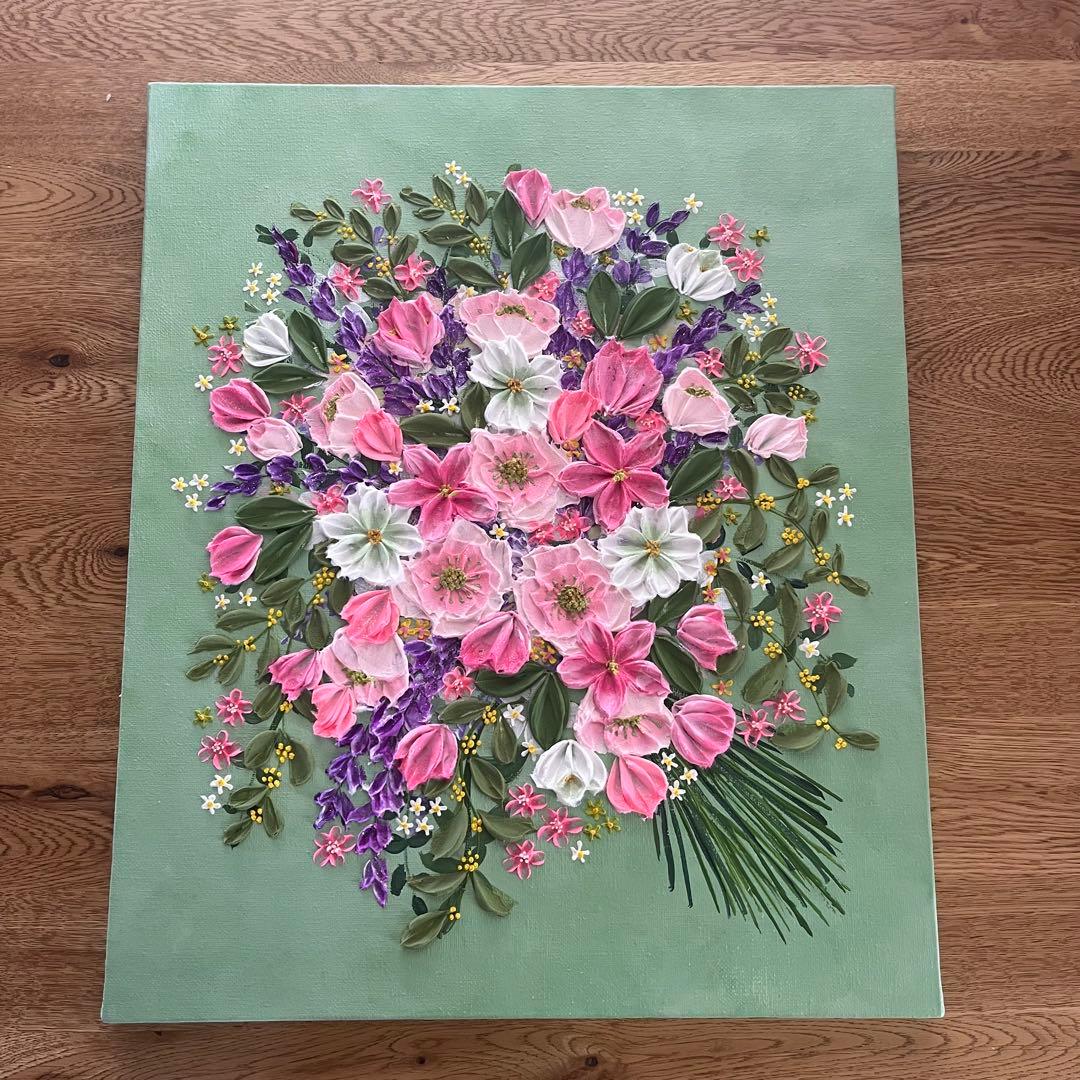 ラベンダー ラベンダーの絵 絵画 花束 花束の絵 パネルアート　壁掛けアート 花