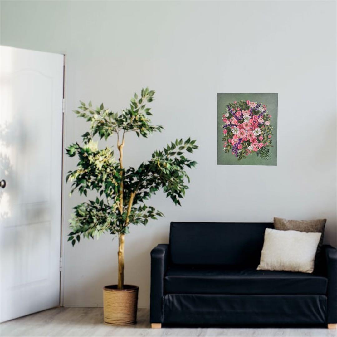 ラベンダー ラベンダーの絵 絵画 花束 花束の絵 パネルアート　壁掛けアート 花