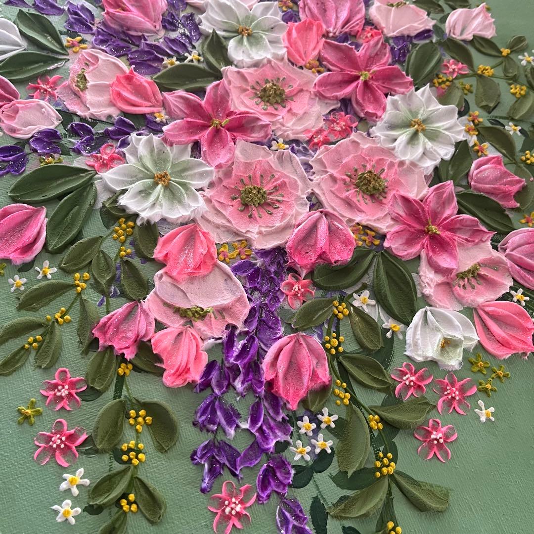 ラベンダー ラベンダーの絵 絵画 花束 花束の絵 パネルアート　壁掛けアート 花