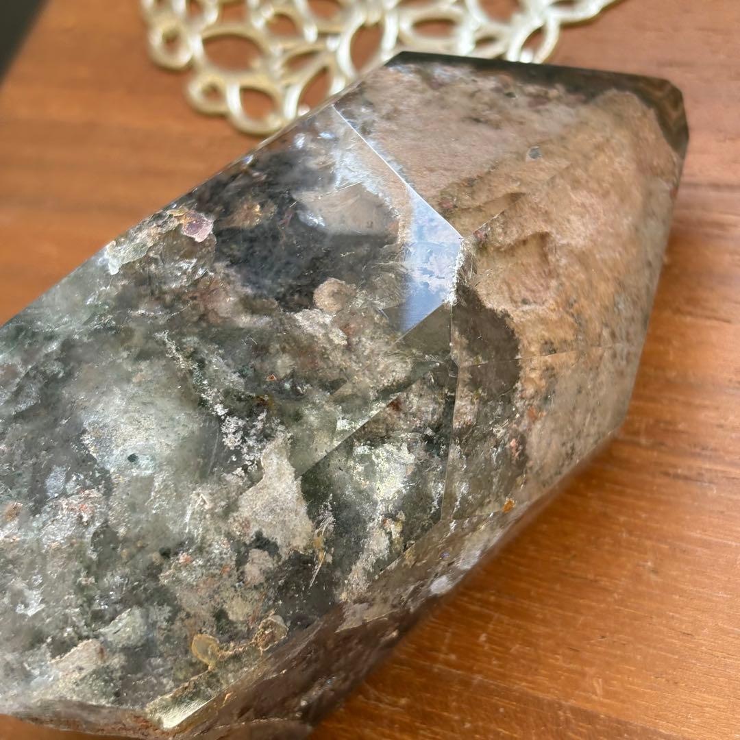 天然石 グリーン四季ガーデンクォーツ 原石置物522g