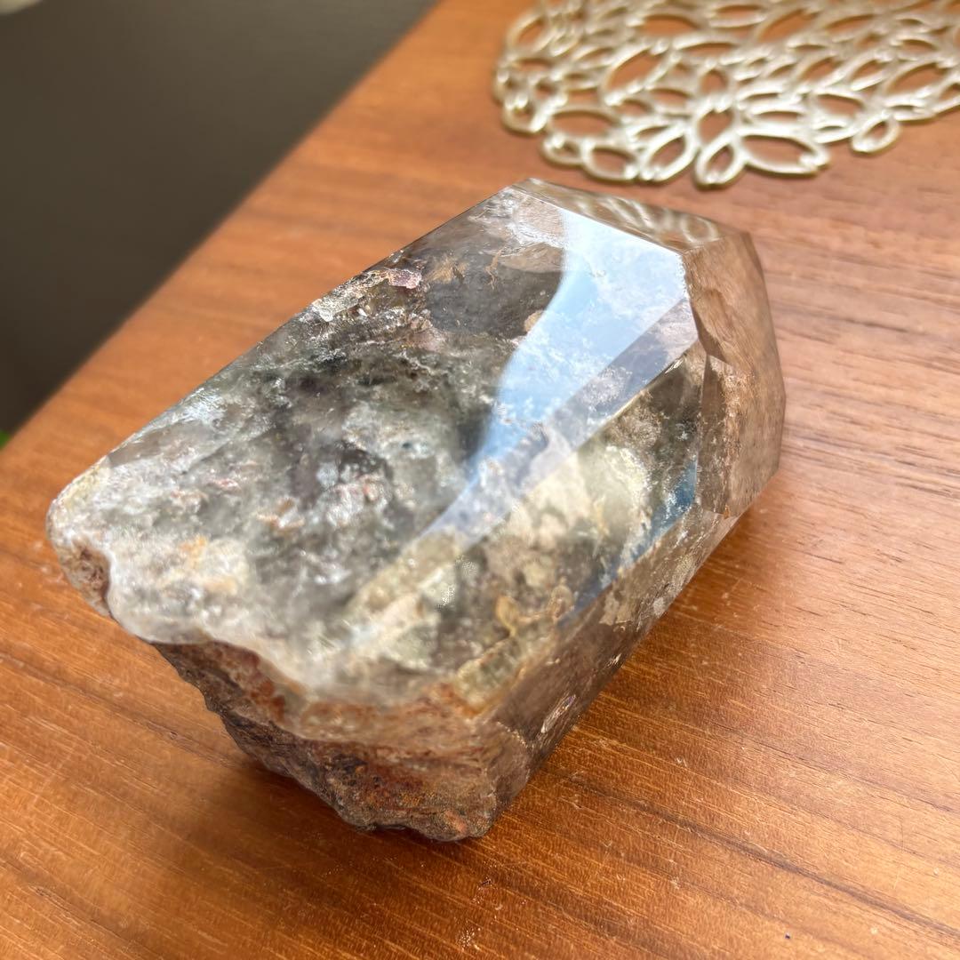 天然石 グリーン四季ガーデンクォーツ 原石置物522g