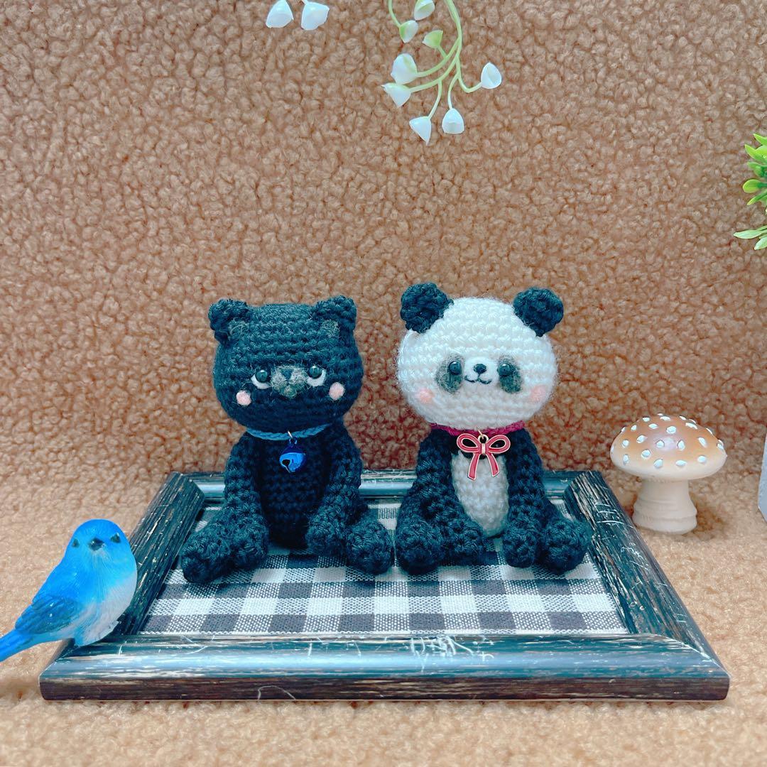 あみぐるみ　コロンとぷくぷくなシャムコロちゃん親子☺︎他１点